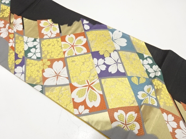 JAPANESE FUKURO OBI FOR FURISODE / WOVEN SAKURA